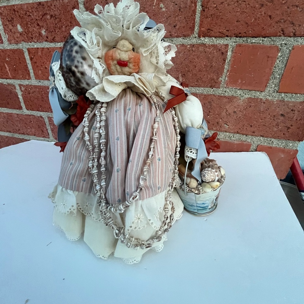 Vintage Apple Whimseys Coastal Grandma Doll, Shells
